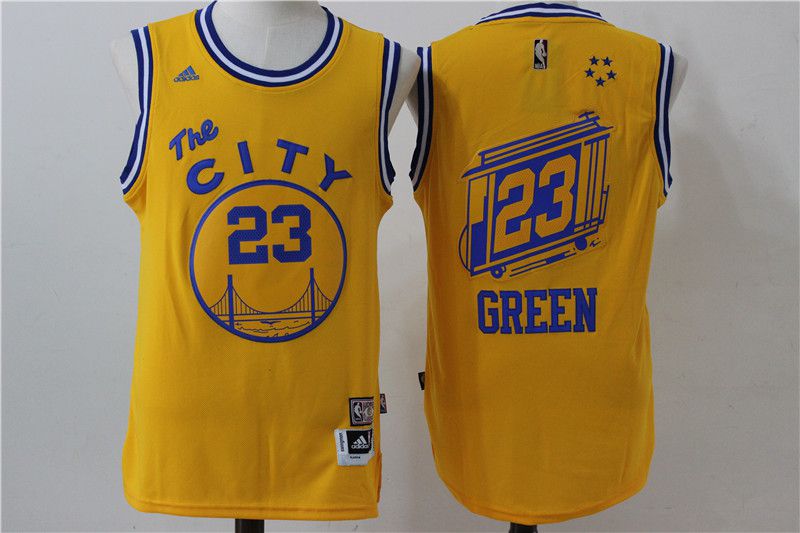 Men Golden State Warriors #23 Draymond Green Yellow City NBA Jerseys->golden state warriors->NBA Jersey